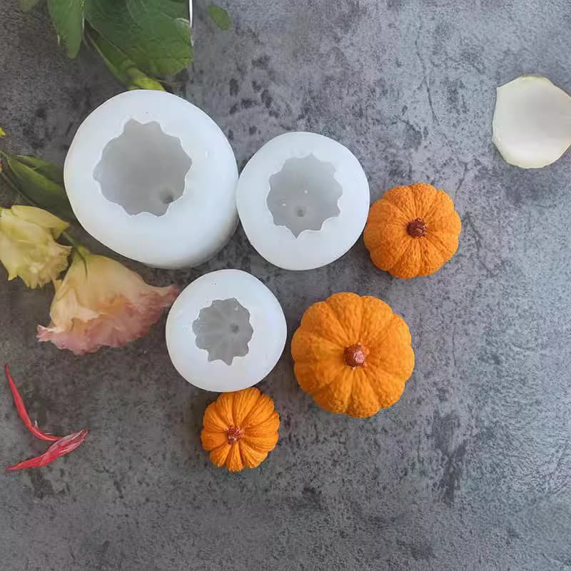 3D Halloween Pumpkin Silicone Mold for DIY Soap, Chocolate Mousse Cake, and Scented Wax