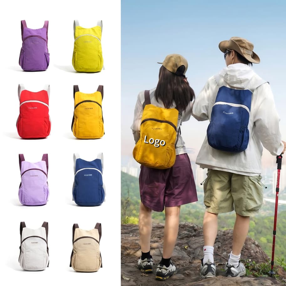 Cross-border printable logo foldable outdoor mountaineering bag hiking backpack lightweight short-distance travel backpack wholesale