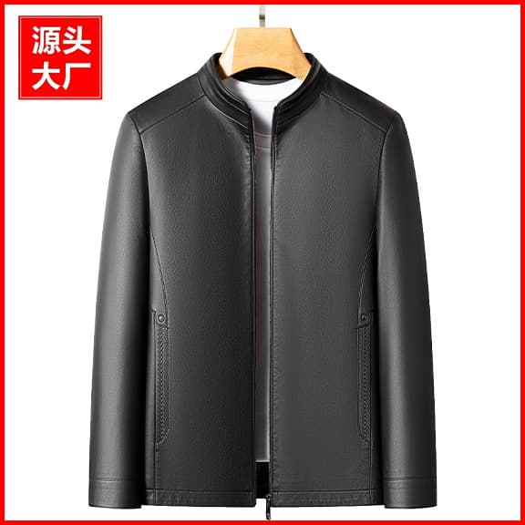 Inoboni | Men's Casual Leather Jacket with Fleece Lining, Spring and Autumn - Factory Direct Sales, Dropshipping Available 2581
