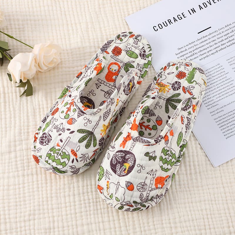 Summer Climbing Mat Special Slippers, Cotton Cloth Silent Four-Season Breathable Shoe Covers, Adult Indoor Cloth-Soled Toe-Cap Slippers