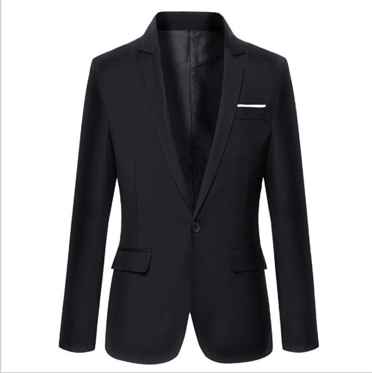 Spring Summer Men's Casual Single-Breasted Suit Jacket Korean Style Slim Fit Youth Fashion Urban Breathable Polyester Fiber