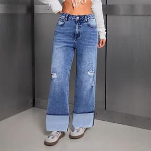 New Women's Jeans for Cross-Border EU/US Market, American Retro Fashion Street Style, Solid Color Straight Leg Jeans