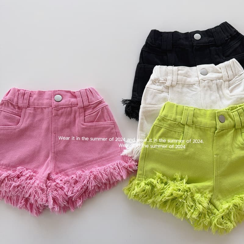 Girls Loose Thin Short Pants Korean Style Summer Children's Outerwear Tassel Hot Pants Fashionable Little Girls Shorts