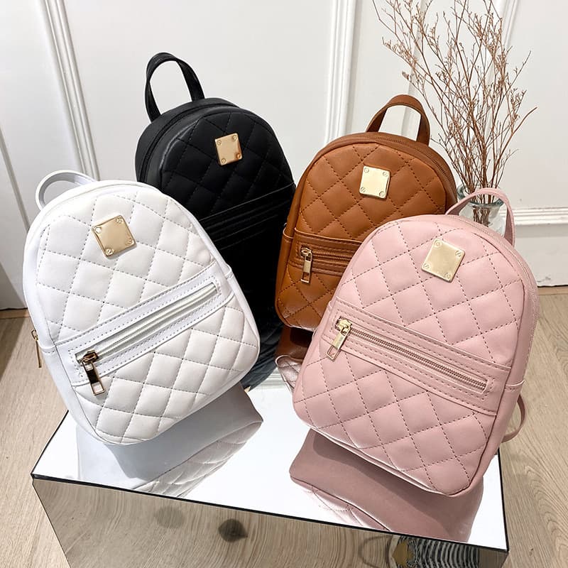 Stylish Small Embroidered Backpack For Women Korean Style Ladies Bookbag Fashionable Double Shoulder Bag