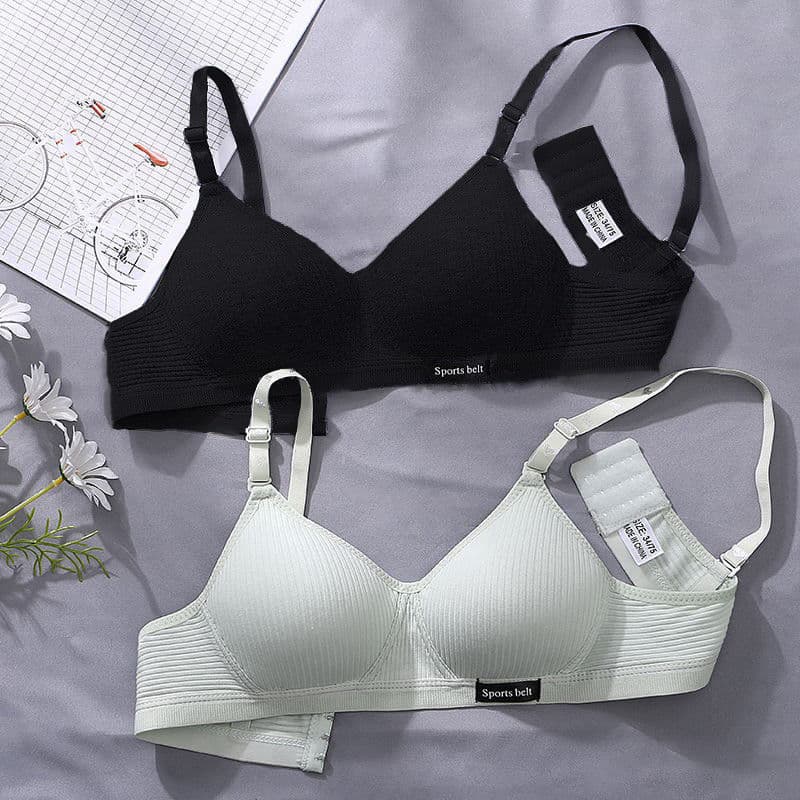 Girls' underwear development period junior high school students and high school students push-up bra without rims thin section push-up bra cup