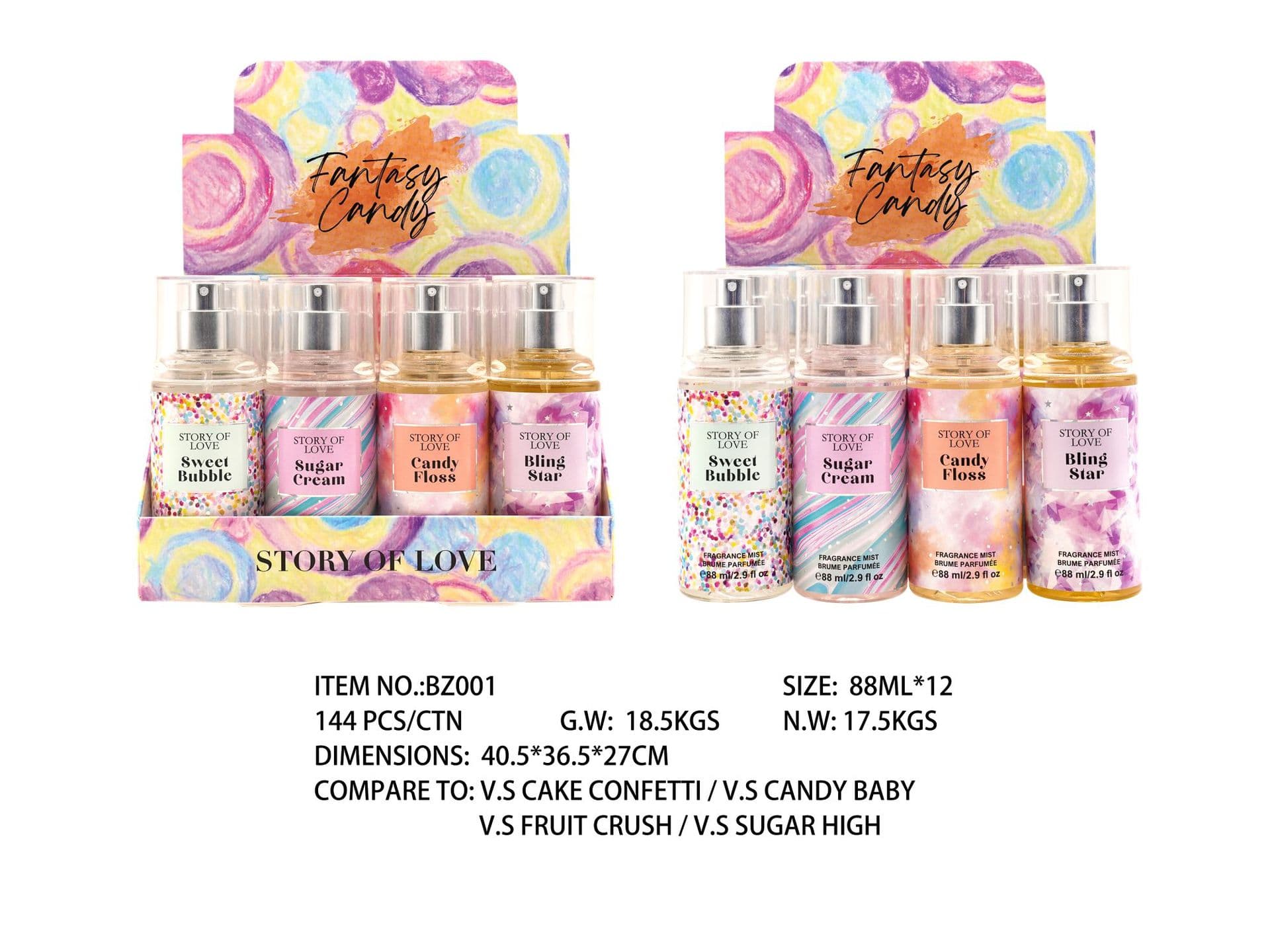 Cross-border Hot-selling Perfume for Men and Women Long-lasting Light Fragrance Europe America Africa Southeast Asia Body Spray 88ml Fragrance Middle East