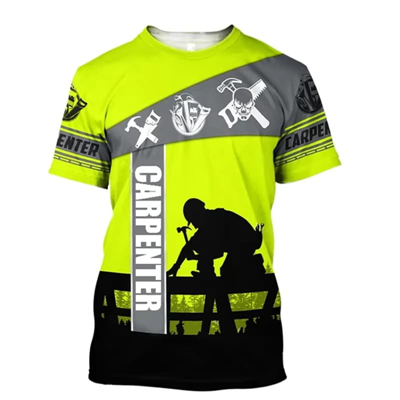 Woodworker Men's T-Shirt Short Sleeve Round Neck Breathable T-Shirt 3D Print Graphic Tool Harajuku Casual Work T-Shirt