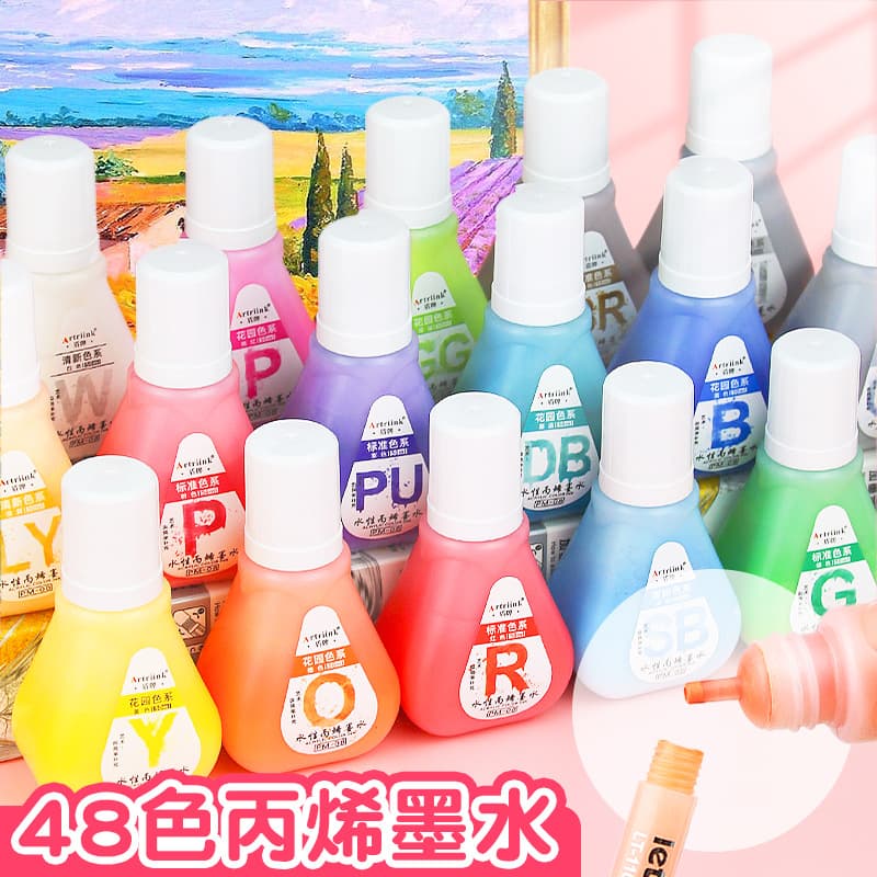 Water-based acrylic marker ink, 30ml refill solution, specially designed for DIY children's doodling, art, and drawing.