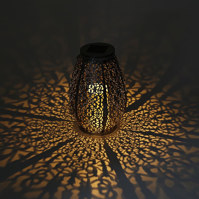 Cross-border Outdoor Solar Lantern Iron Hanging Light Home Decorative Pendant Lamp Garden Patio Decoration Night Light