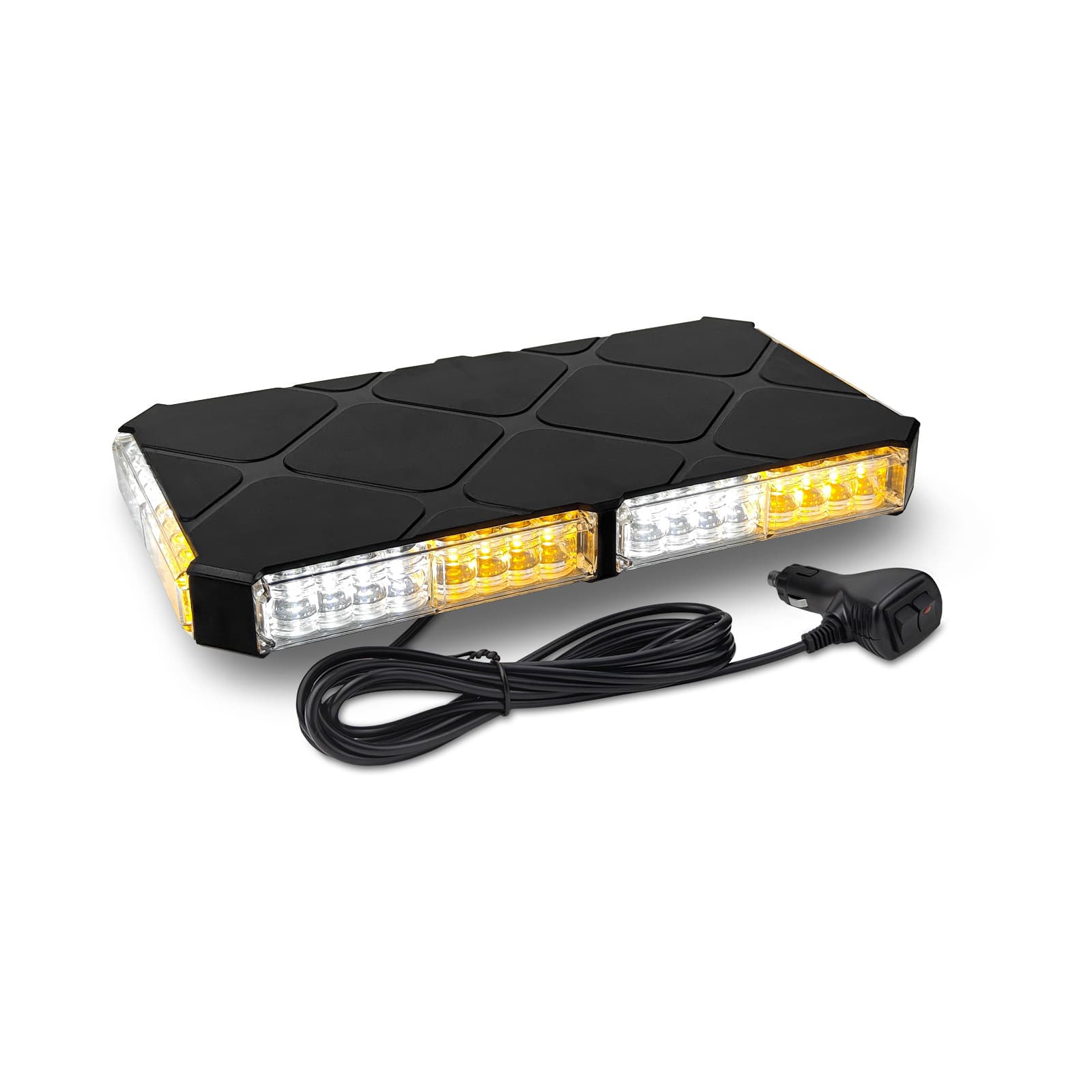 Vehicle 48-LED Warning Light Emergency Flashing Light 12V-24V Roof Magnetic Strobe Light Yellow Hazard Light