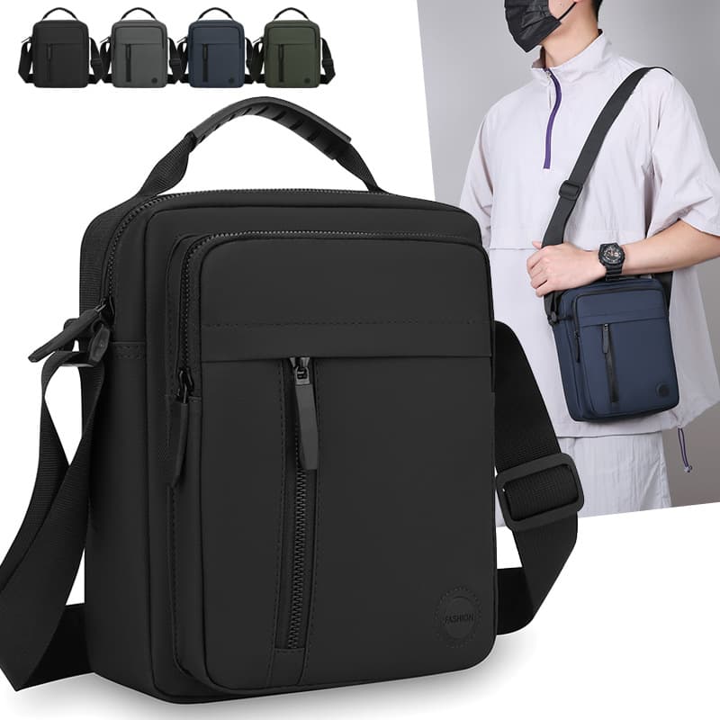 2026 new multi-layer shoulder bag men's crossbody bag fashionable Oxford cloth handheld small square bag business commuter bag