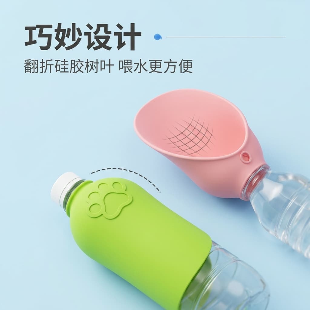 Cross-border environmentally friendly silicone pet outing cup, dog kettle, portable outdoor drinking fountain, cat and dog tumbler for drinking water