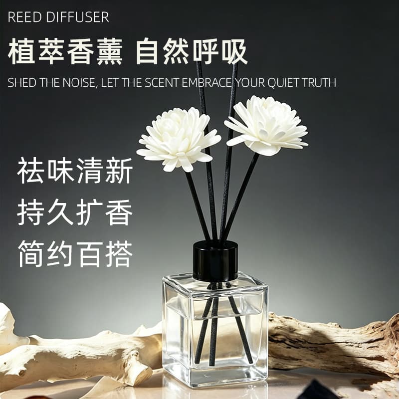 Flame-Free Reed Diffuser for Indoor Mosquito Repellent, Long-Lasting Aromatherapy Essential Oil Decoration, Floral Water Perfume Fragrance Incense Scent