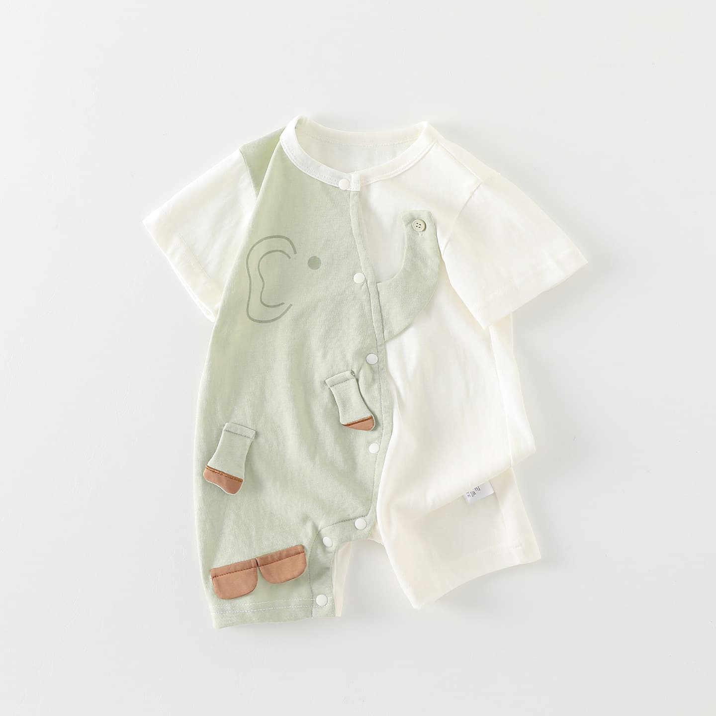 Baby Clothes, Summer Thin Style, Cartoon Color-Blocking, Cute Short-Sleeved Jumpsuit, Baby Boy Summer Outfit, Outdoor Romper, Crawling Suit, New