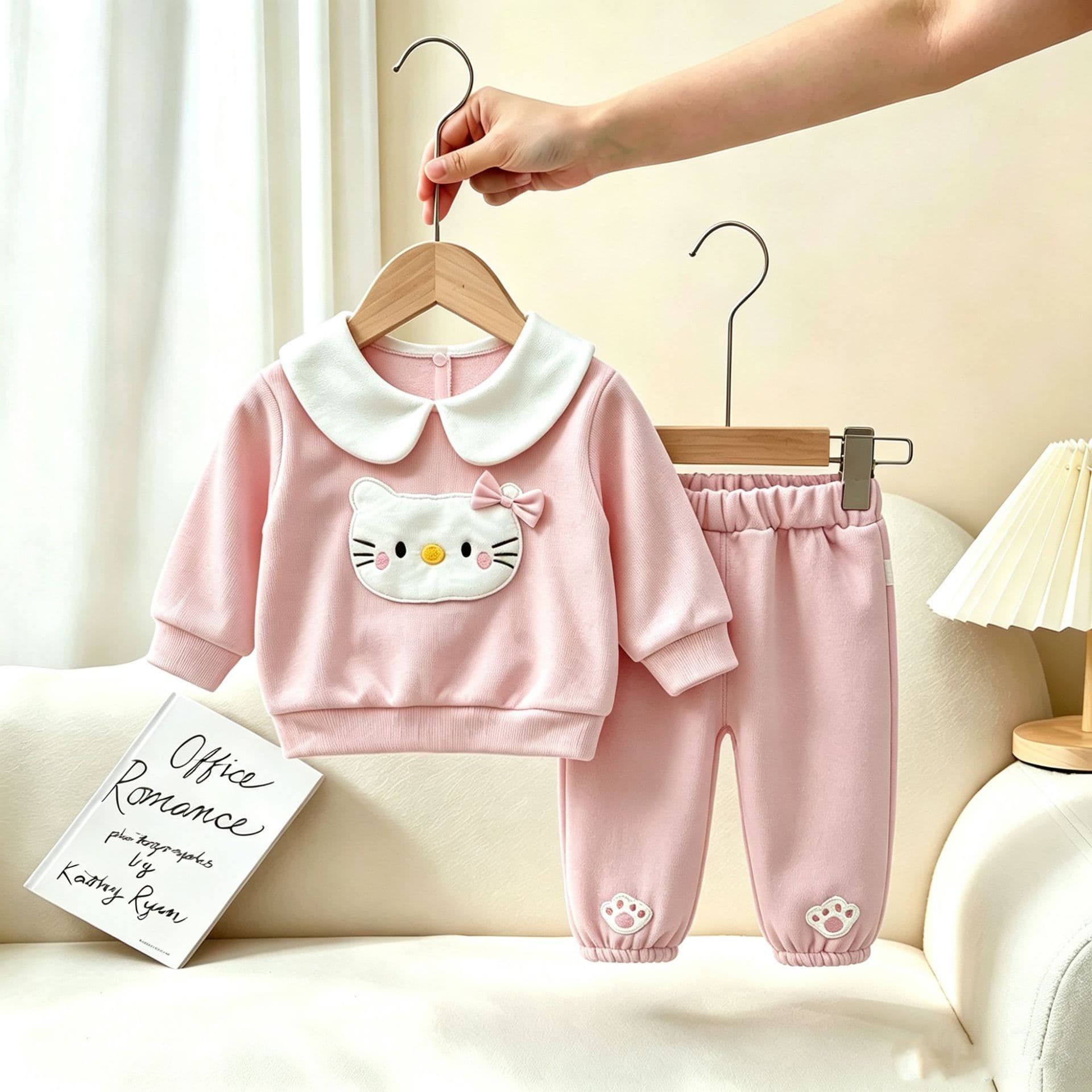 Newborn baby clothes with 3D cat design, spring and autumn long-sleeve bodysuit for baby girls