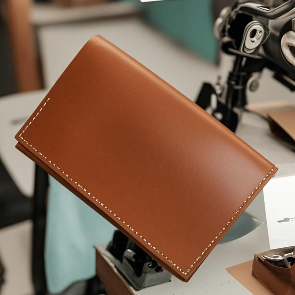 Italian Vegetable-Tanned Oil Wax Leather Small Bifold Wallet Genuine Leather Brown Vintage Short Notebook Leather Cover