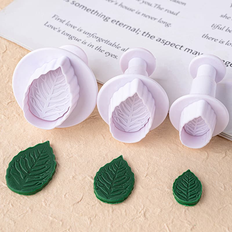 Rose Leaf DIY Fondant Cake Mold 3D Embossed Spring Press Mold Cake Decoration Baking Tool