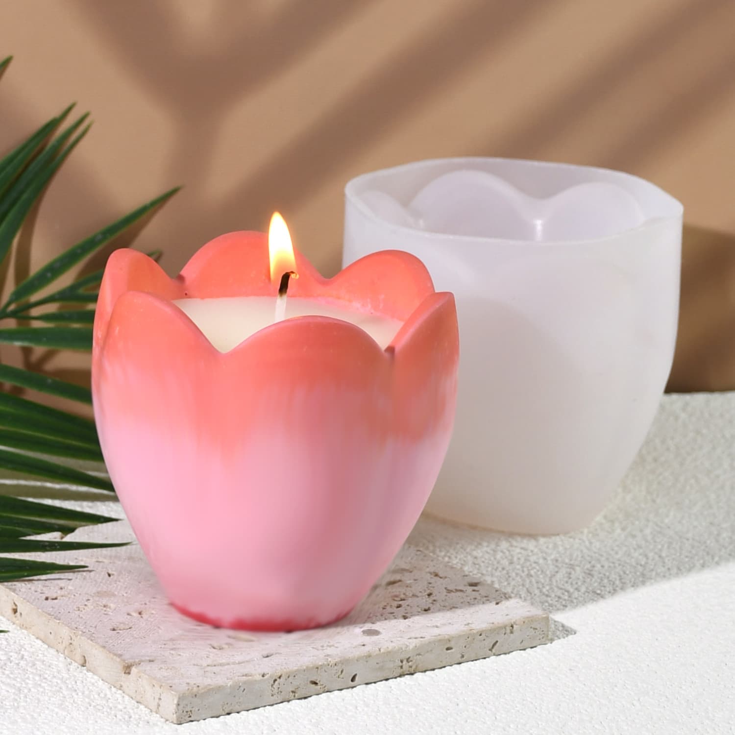 New DIY Silicone 6-Petal Flower Aromatherapy Candle Holder Silicone Mold Plaster Aromatherapy Candle Home Decor