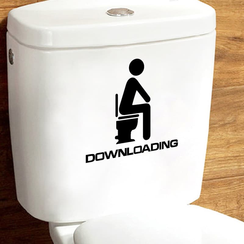 FX314 Cartoon Character Toilet Decal Bathroom Decorative Wall Sticker Wholesale Removable