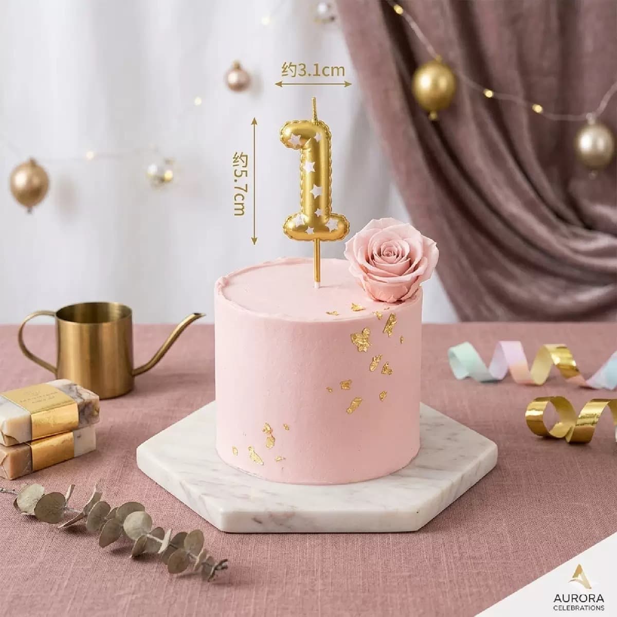 Gold Star Number Candle for Kids Birthday Party Creative Dessert Standalone Box Cake Decoration Insert