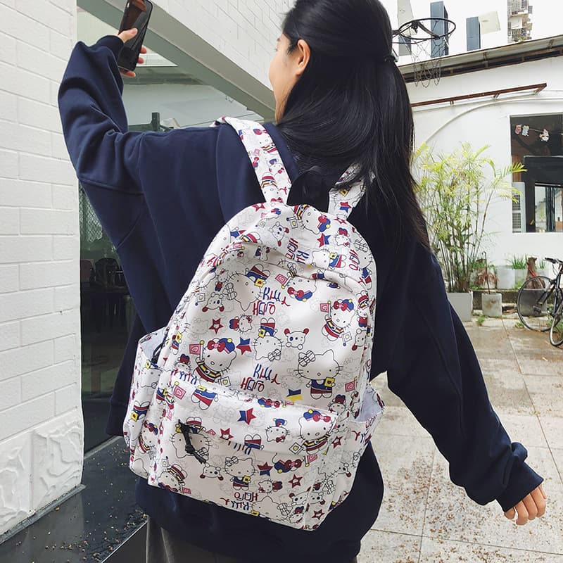 Trendy Versatile Campus Student Japanese-Style Backpack for Women, Large Capacity School Bag for Middle and High School Students, Cute Backpack