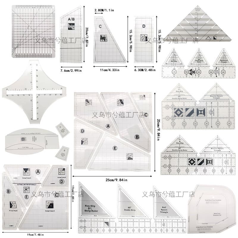 Manufacturer's new acrylic patchwork ruler sewing ruler patchwork template square sewing template ruler patchwork tool