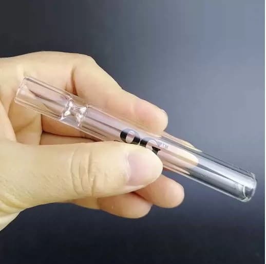 Cross-border bestseller, colored transparent borosilicate glass 4-inch reduced-eye glass pipe, customizable logo