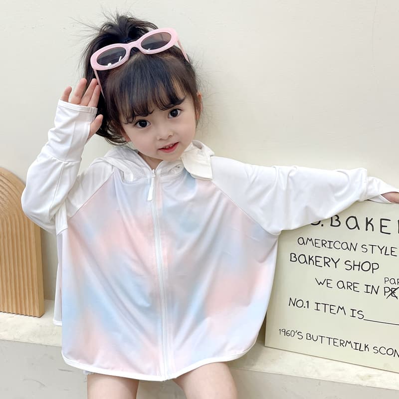 Children's Thin UV Protection Jacket, Breathable Sunscreen Suit, Colorful Ice Silk, Girls' Anti-UV Coat, Lightweight