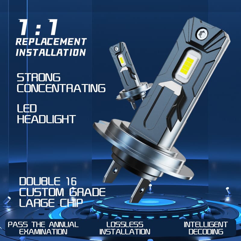 Cross-border Hot Sale M1 In-line 1:1 Car LED Headlight Mini In-line H1 H7 H4 Bright Spotlight Car Light