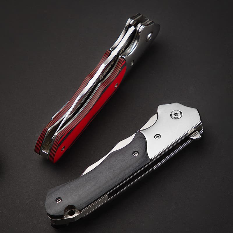 Outdoor High-Hardness Folding Knife Camping Self-Defense Knife Wooden Handle Folding Knife Survival Knife Home Sharp Fruit Knife
