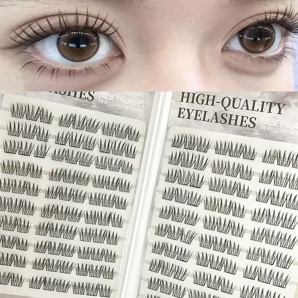 Glue-Free False Eyelashes for Women, Natural and Comic Style, Hot-Selling in Europe and America, Self-Adhesive, Suitable for Beginners