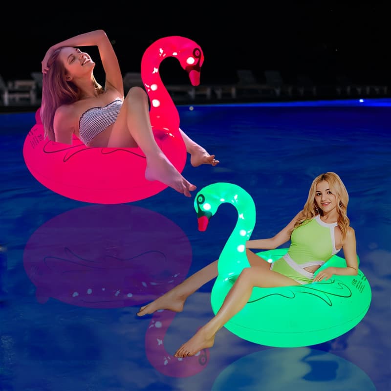 2026 New Cross-border Drop Shipping Inflatable Glowing Swan Pool Float Solar