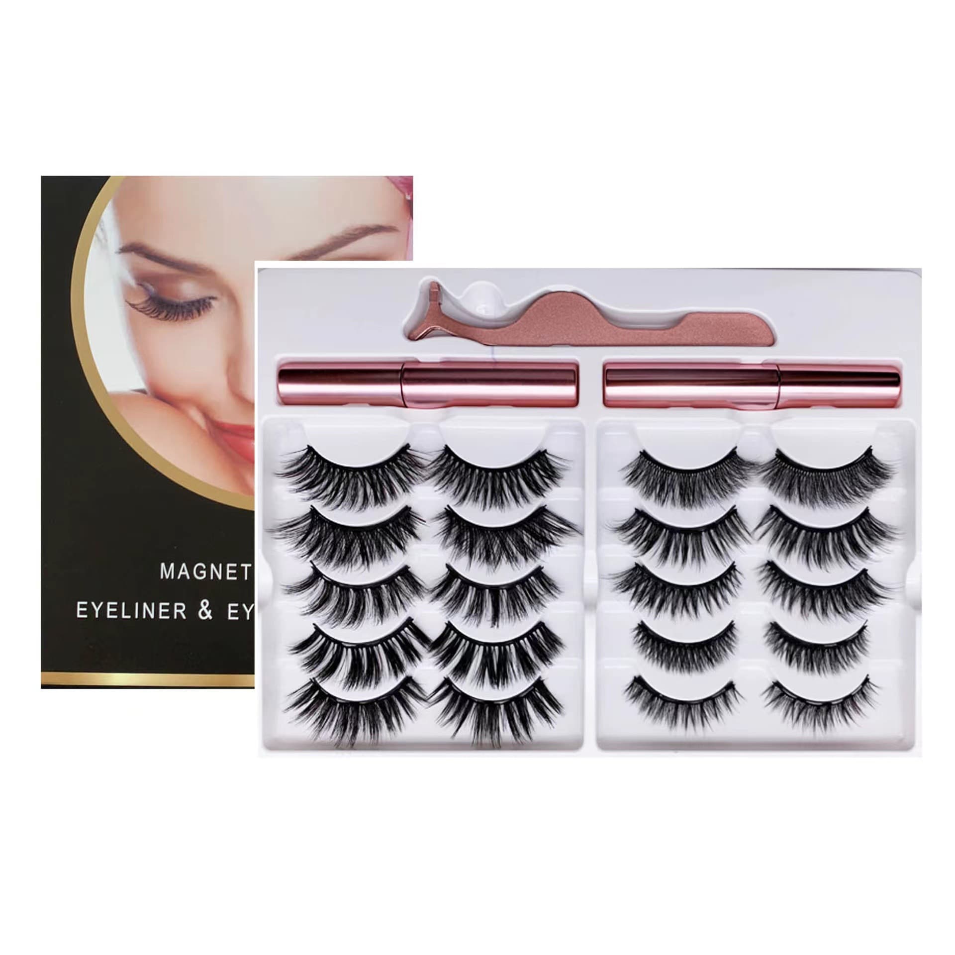 Magnetic Eyeliner 10-Pair Set, Magnetic Lash Kit, 3D Magnetic Lashes Wholesale