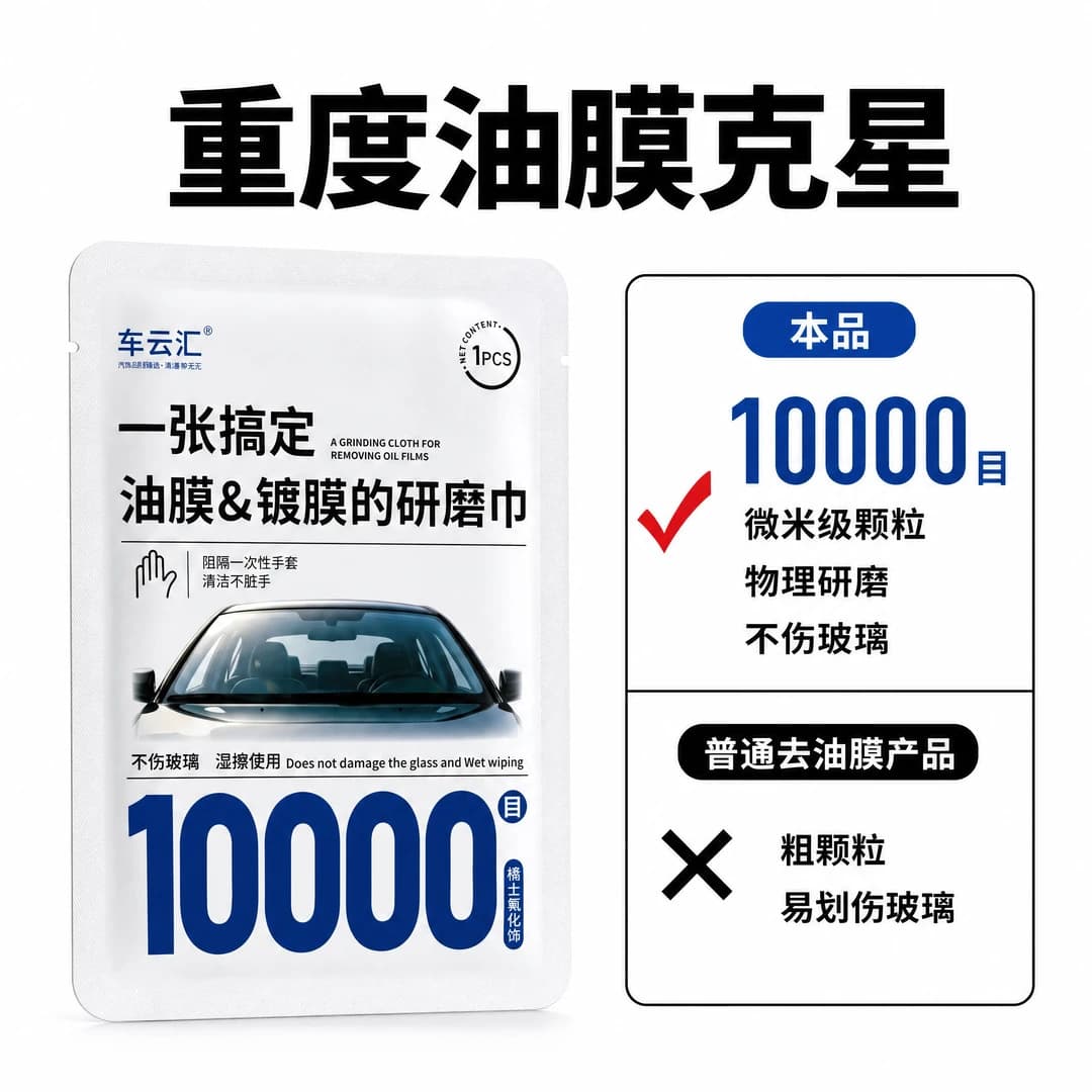 Oil Film Wipe for Car Glass, Cerium Oxide Polishing Cloth, Gentle Non-Damaging Glass Cleaner for Heavy Oil Film Removal