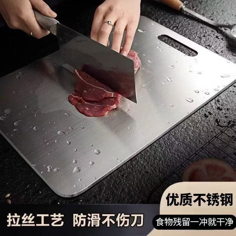 Cross-border stainless steel cutting board double-sided cutting guide round cutting board home kitchen mildew-proof cutting board kneading and rolling panel wholesale