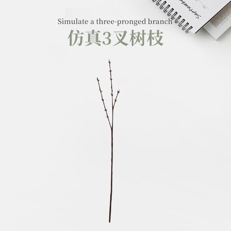 Artificial 3-Branch Tree Twig Bundle Christmas PE Flower Leaf Arrangement Accessories Live Streaming Background Leaves High Simulation Plant