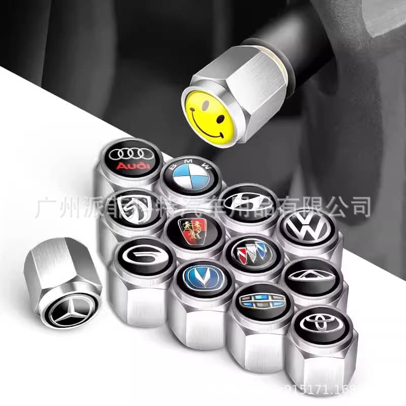Metal Tire Valve Stem Caps Anti-Theft Car Tire Valve Caps for Motorcycles, Electric Scooters, and Vacuum Tires Valve Core Cover Set