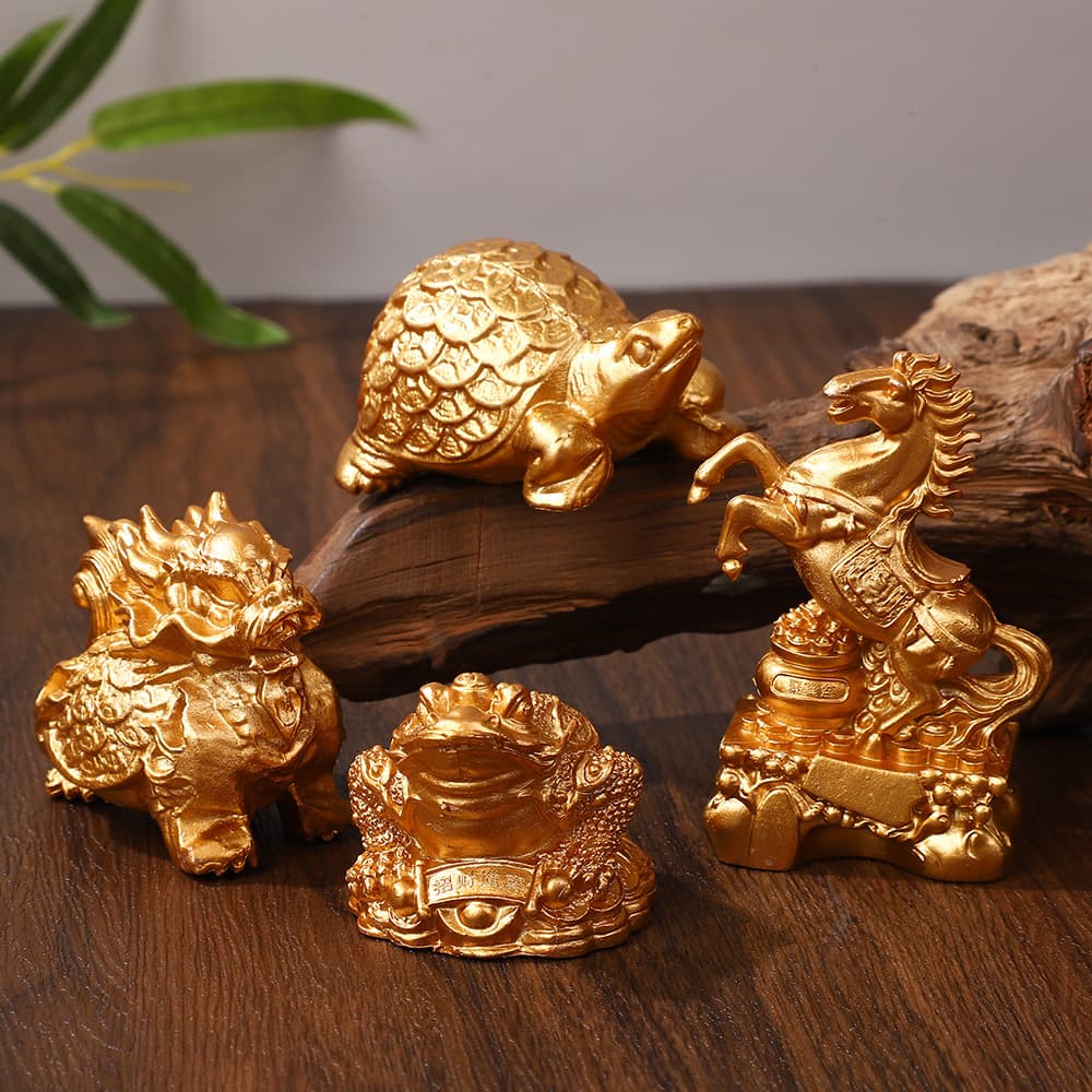 Office Coffee Table Desktop Fortune Decoration Time to Turn Luck Around National Trend Golden Toad Qilin Ornament Shop Opening Decoration Sculpture