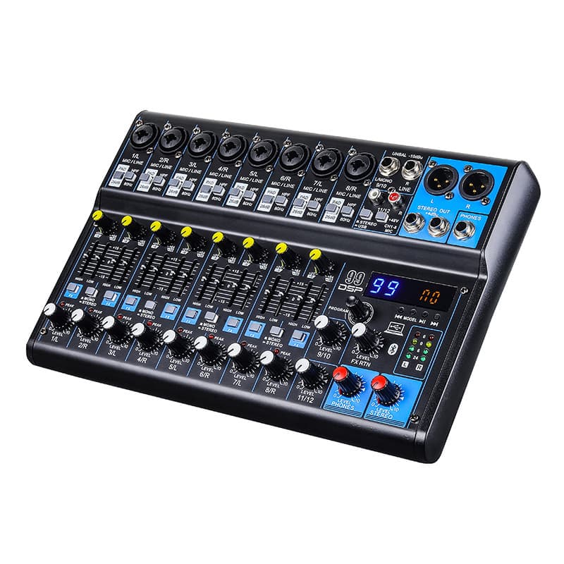 Cross-Border New Professional Mixer with Reverb Bluetooth Playback Balanced Mixer MGA Series Home Live Broadcast