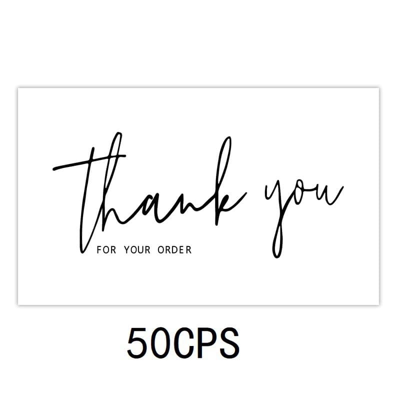 50pcs White Thank You Cards, Simple Gift Wrapping Greeting Cards, Art Paper
