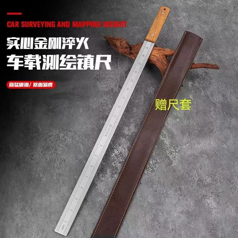 Factory direct sales of Longquan quenched steel rulers, high-performance stainless steel rulers with high hardness, suitable for car self-defense.