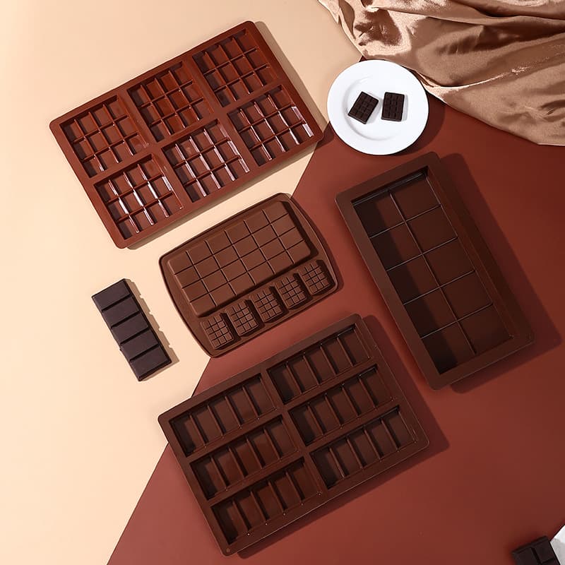 In Stock Thickened Dubai Chocolate Mold Non-Stick Food-Grade Baking Long Strip Chocolate Waffle Cookie Cake Mold