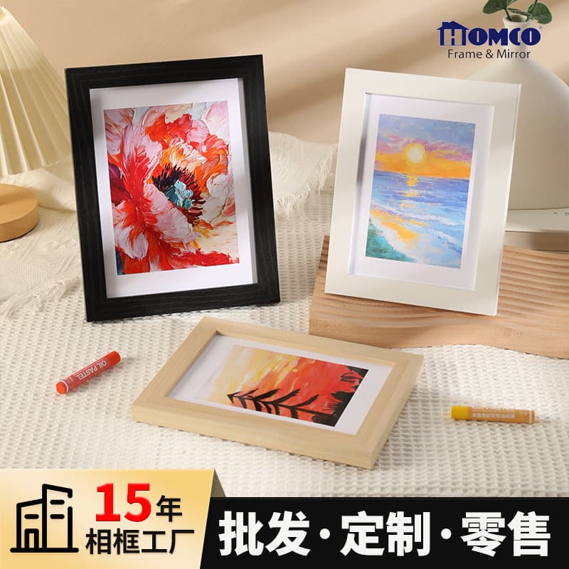 Wooden Picture Frame 6x8 Inch Tabletop Wall Mount 10 Inch Horizontal Vertical A4 Frame Empty Frame Black Oil Painting Frame Framing Wholesale
