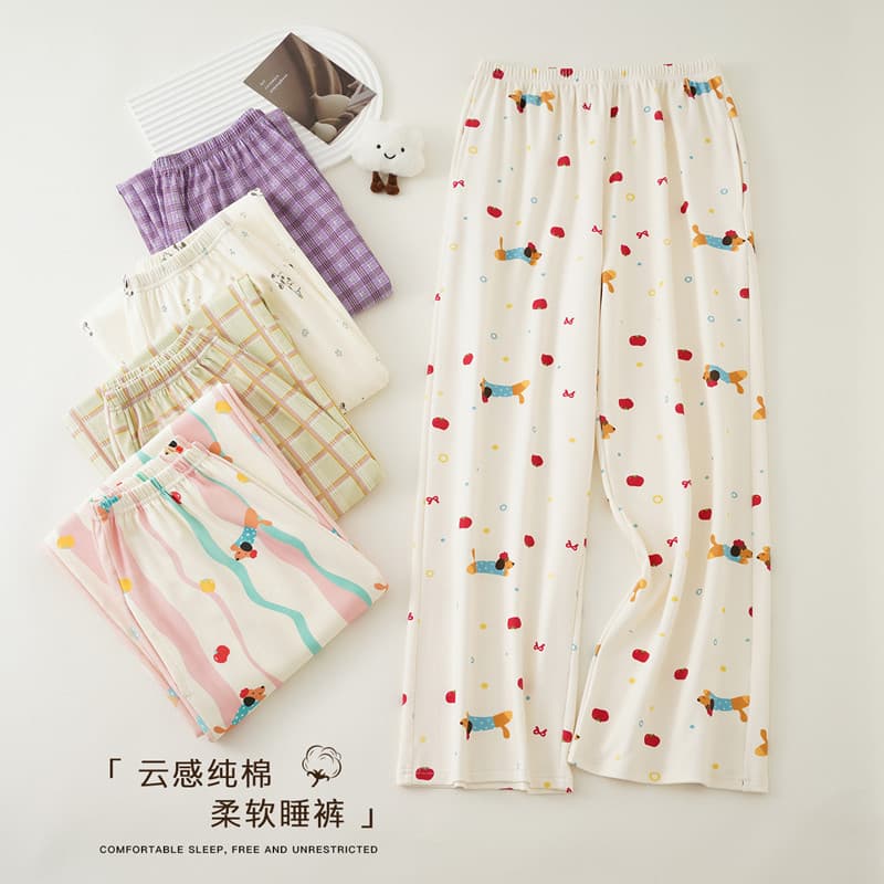 Women's Pajama Pants Long Pants 2025 New Cotton Thin Style Autumn Sleepwear Pants Spring and Fall Pure Cotton Casual Wear