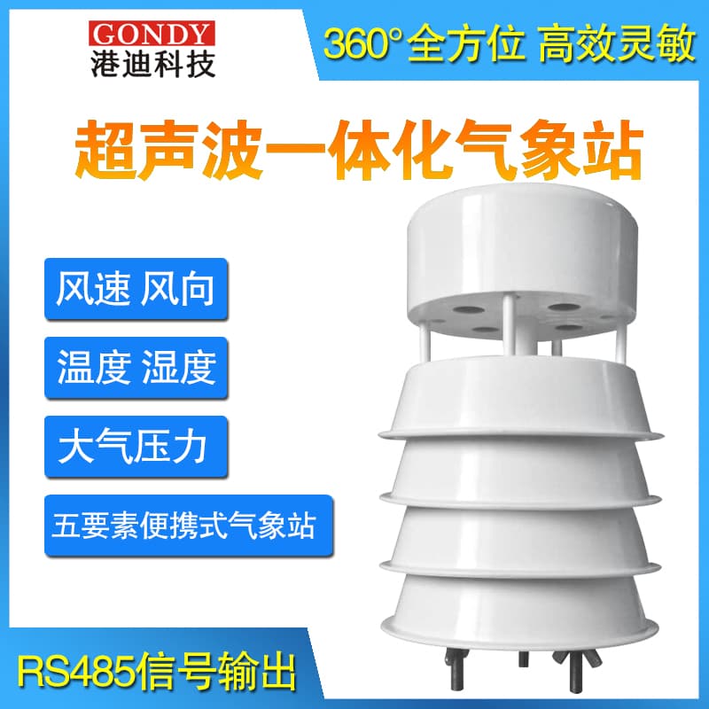 Ultrasonic Wind Speed and Direction Sensor 360-Degree High-Precision Integrated Temperature, Humidity, and Atmospheric Pressure Mini Weather Station