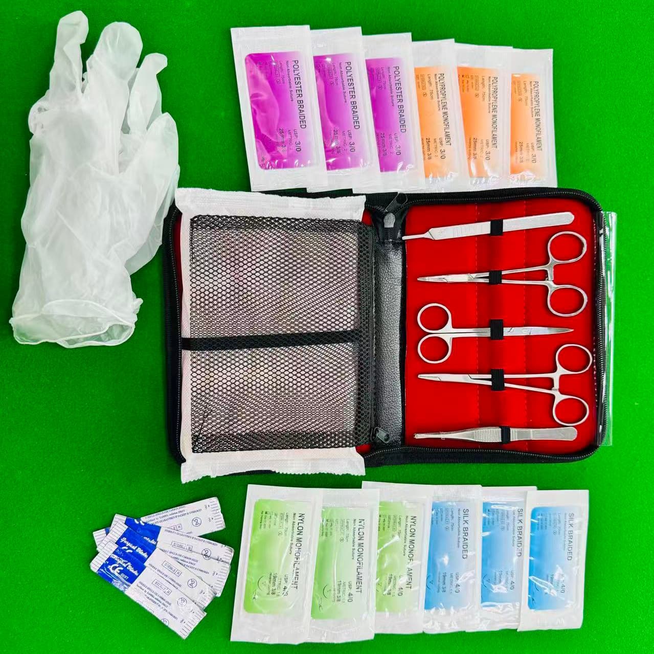 Medical student suture training set silicone skin model with mesh multi-wound practice kit surgical suture