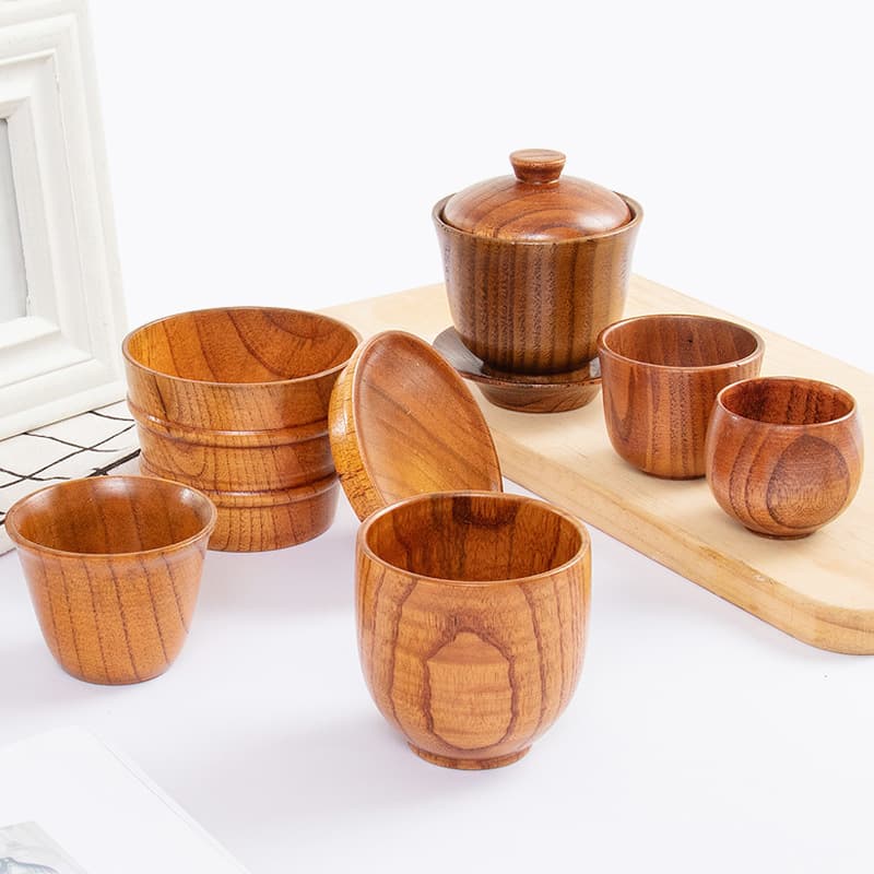Wooden Cup, Tea Cup, Restaurant Household Handle Coffee Cup, Gift Casual Cup, Custom Logo Jujube Wood Creative Water Cup