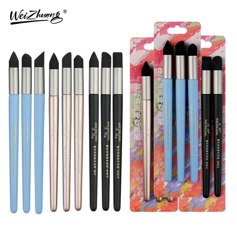 Wholesale Cross-Border Oil Pastels Professional Blending and Smudging Pens Sketch Sponge Heavy Color Pens Highlight Detail Tools Blending Stumps