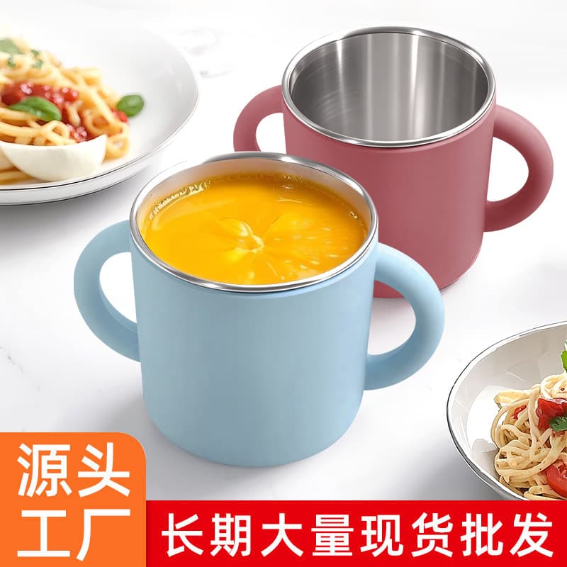 Stainless Steel Kids Cup Mini Training Cup Baby Sippy Cup Infant Drinking Cup