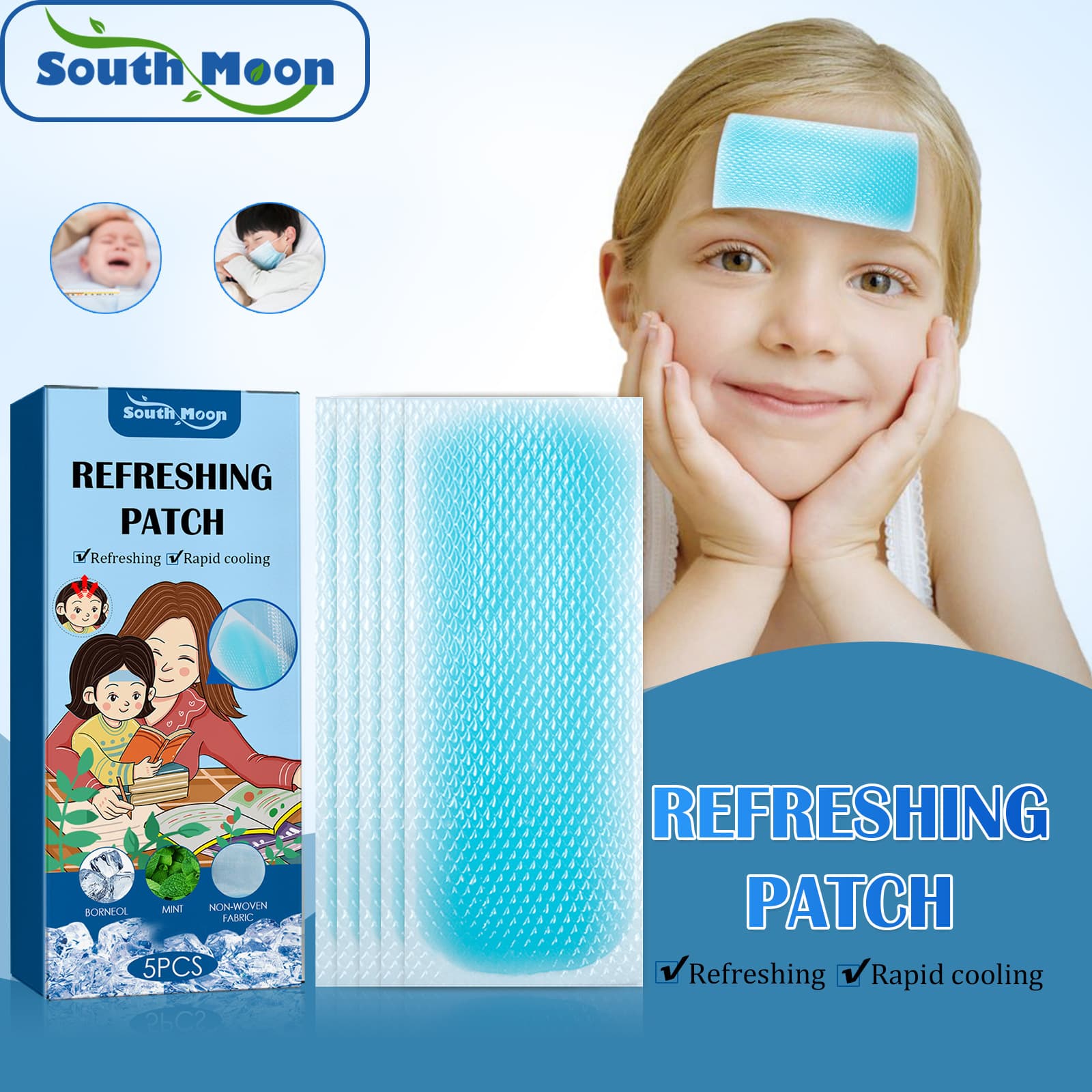South Moon Refreshing and Cooling Hydrogel Cartoon Ice Patch for Quick Cooling